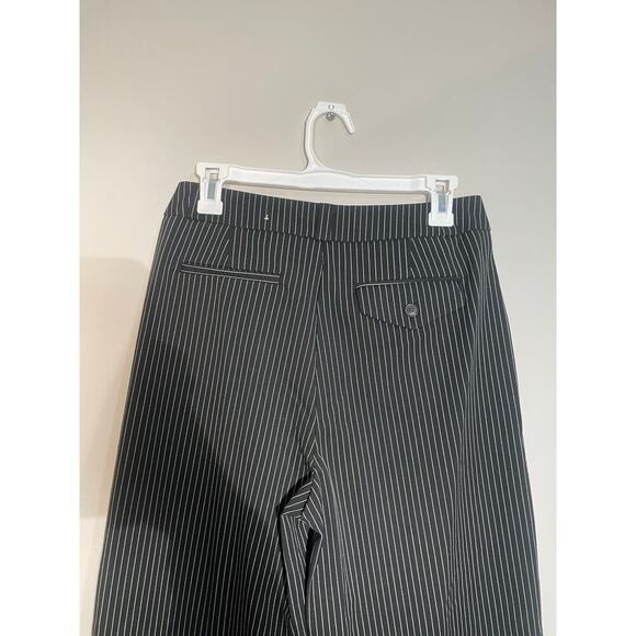 A New Day Black and White Pinstriped High Waisted Wide Leg Trouser Pants - Picture 8 of 11
